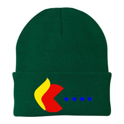 Classic Arcade Game Funny Trump Eats Blue Dots 2024 Knit Cap Winter Beanie