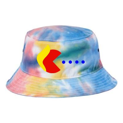 Classic Arcade Game Funny Trump Eats Blue Dots 2024 Tie Dye Newport Bucket Hat