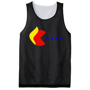 Classic Arcade Game Funny Trump Eats Blue Dots 2024 Mesh Reversible Basketball Jersey Tank