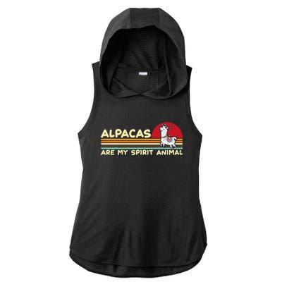 Cute alpaca groups design, alpacas are my spirit animal Ladies PosiCharge Tri-Blend Wicking Draft Hoodie Tank