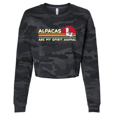 Cute alpaca groups design, alpacas are my spirit animal Cropped Pullover Crew