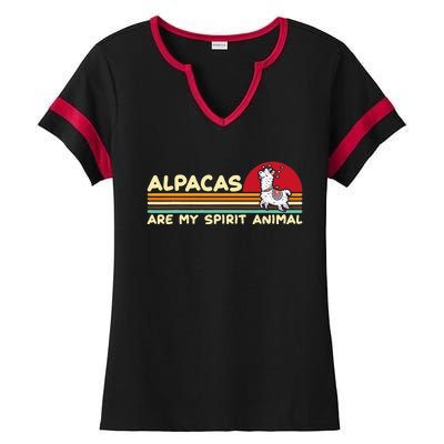 Cute alpaca groups design, alpacas are my spirit animal Ladies Halftime Notch Neck Tee