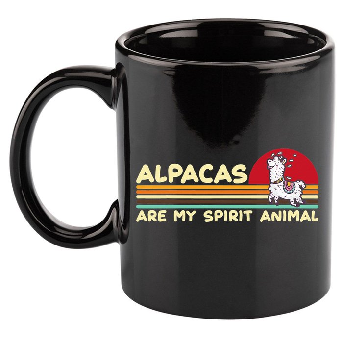 Cute alpaca groups design, alpacas are my spirit animal 11oz C Handle Ceramic Mug