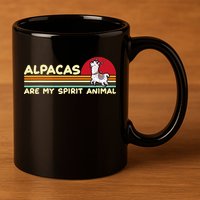 Cute alpaca groups design, alpacas are my spirit animal 11oz C Handle Ceramic Mug