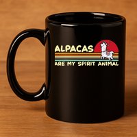Cute alpaca groups design, alpacas are my spirit animal 11oz C Handle Ceramic Mug