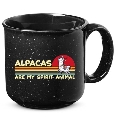 Cute alpaca groups design, alpacas are my spirit animal 15oz Campfire Ceramic Mug
