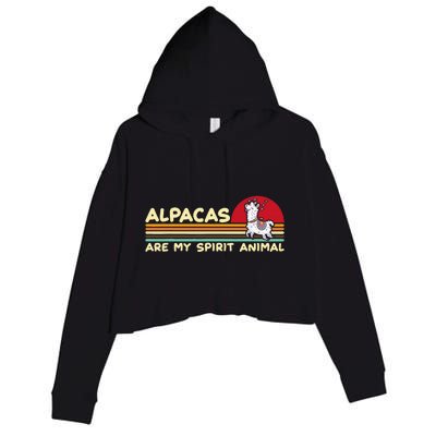 Cute alpaca groups design, alpacas are my spirit animal Crop Fleece Hoodie