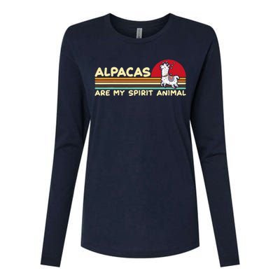 Cute alpaca groups design, alpacas are my spirit animal Womens Cotton Relaxed Long Sleeve T-Shirt