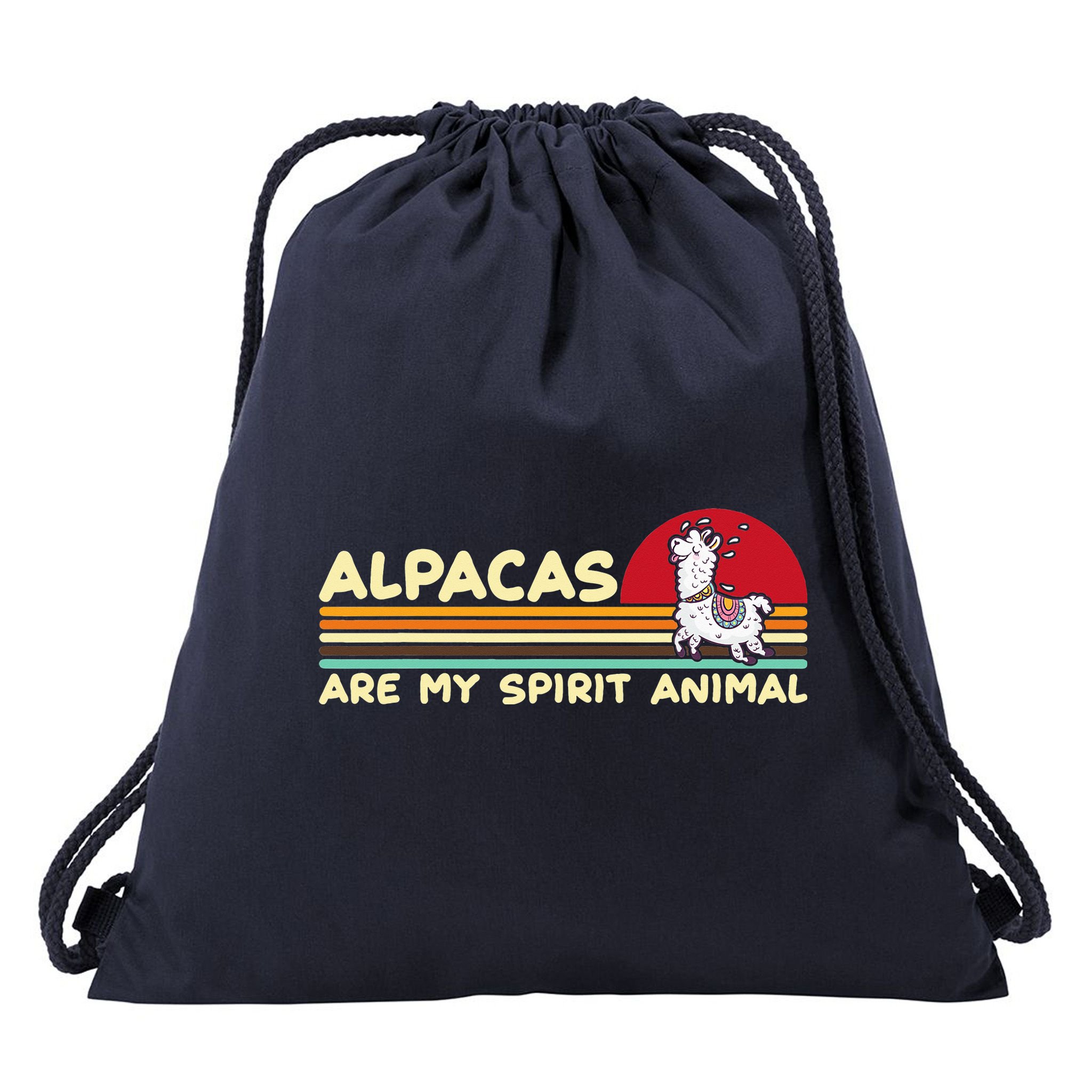 Cute alpaca groups design, alpacas are my spirit animal Drawstring Bag