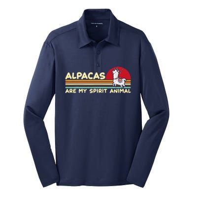 Cute alpaca groups design, alpacas are my spirit animal Silk Touch Performance Long Sleeve Polo