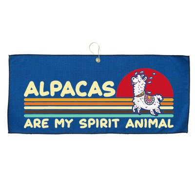 Cute alpaca groups design, alpacas are my spirit animal Large Microfiber Waffle Golf Towel