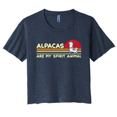 Cute alpaca groups design, alpacas are my spirit animal Women's Crop Top Tee