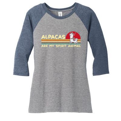 Cute alpaca groups design, alpacas are my spirit animal Women's Tri-Blend 3/4-Sleeve Raglan Shirt