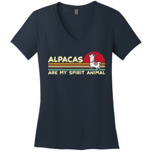 Cute alpaca groups design, alpacas are my spirit animal Women's V-Neck T-Shirt