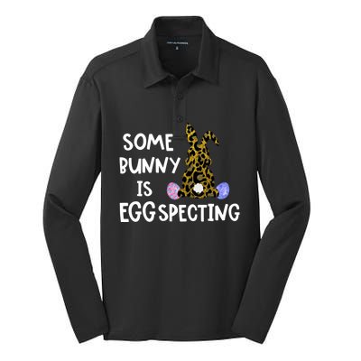 Cute Announcefunny Gift Easter Expecting Pregnant Mom Gift Silk Touch Performance Long Sleeve Polo