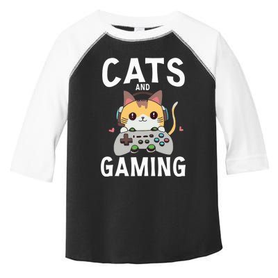 Cats And Gaming Funny Cat Lover Gaming Gift Gamer Toddler Fine Jersey T-Shirt