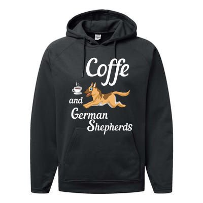 Coffee And German Shepherds Performance Fleece Hoodie