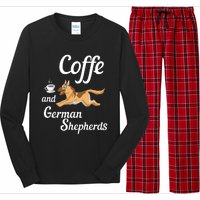 Coffee And German Shepherds Long Sleeve Pajama Set