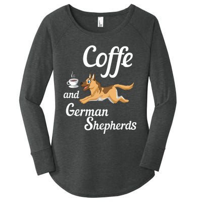 Coffee And German Shepherds Women's Perfect Tri Tunic Long Sleeve Shirt