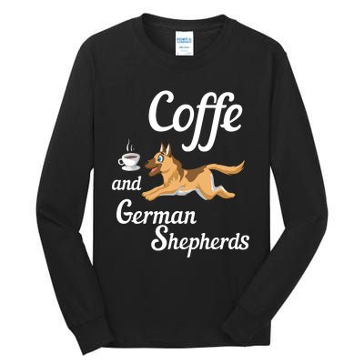 Coffee And German Shepherds Tall Long Sleeve T-Shirt