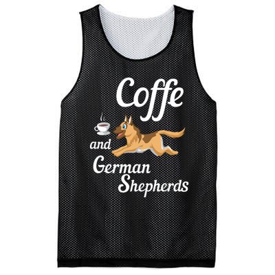 Coffee And German Shepherds Mesh Reversible Basketball Jersey Tank