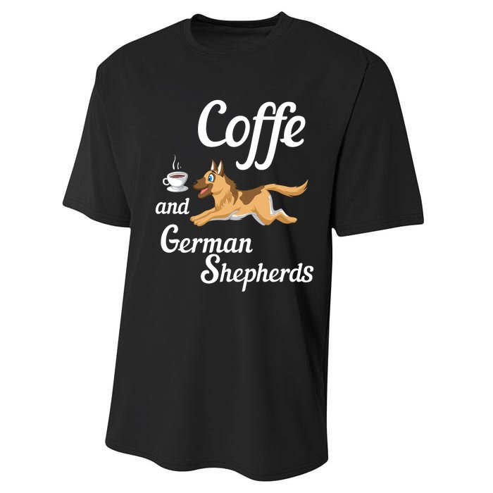 Coffee And German Shepherds Performance Sprint T-Shirt