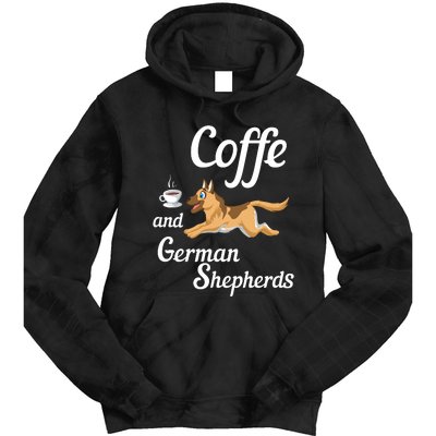 Coffee And German Shepherds Tie Dye Hoodie