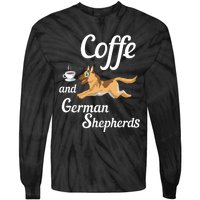 Coffee And German Shepherds Tie-Dye Long Sleeve Shirt