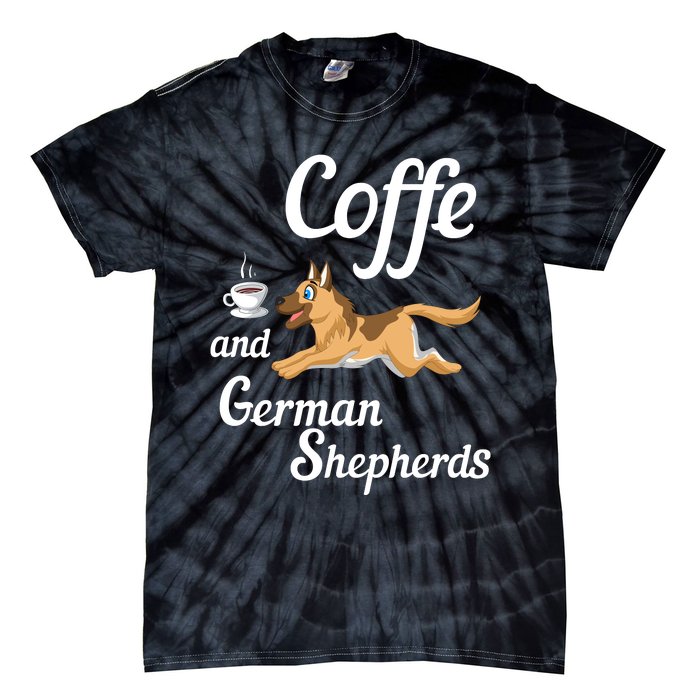 Coffee And German Shepherds Tie-Dye T-Shirt