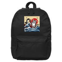 Catzilla Attacking Golden Gate Bridge Funny Cat Design  16 in Basic Backpack