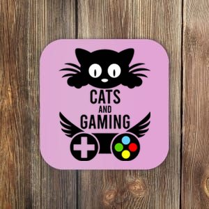 Cats And Gaming Funny Cat Lover Video Games Coaster