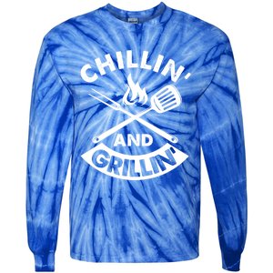 Chillin And Grillin Bbq Griller Smoker Grillmaster Great Gift Tie-Dye Long Sleeve Shirt