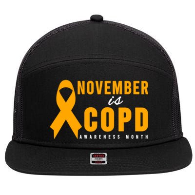 Copd Awareness Gift Meaningful Gift November Is Copd Awareness Month Gift 7 Panel Mesh Trucker Snapback Hat