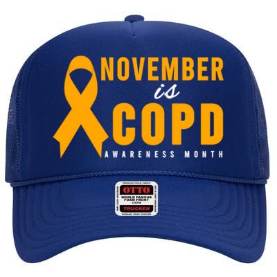 Copd Awareness Gift Meaningful Gift November Is Copd Awareness Month Gift High Crown Mesh Back Trucker Hat