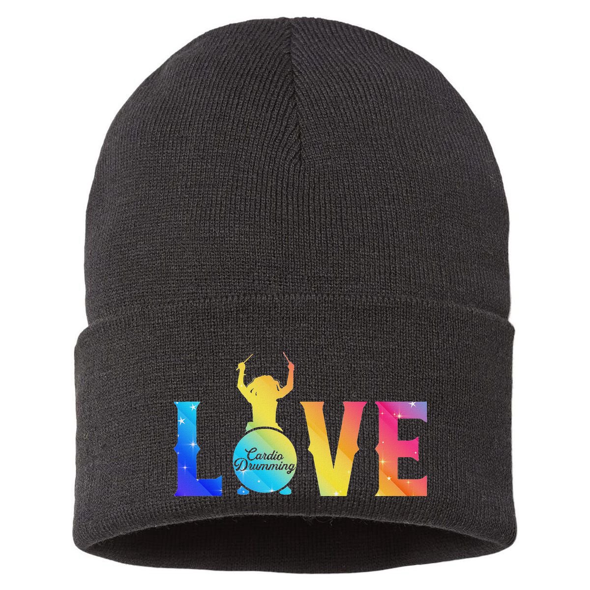 Cardio And Gym Colored Love Cardio Drumming Sustainable Knit Beanie