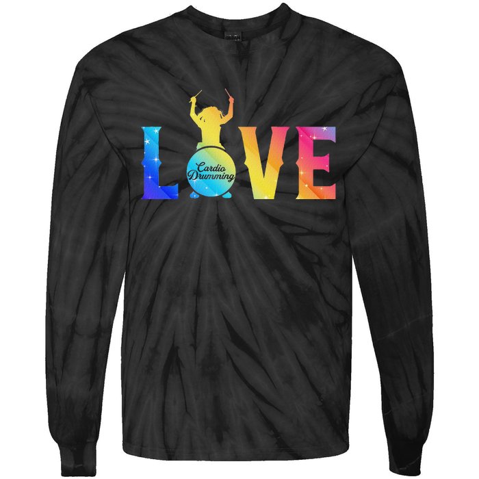 Cardio And Gym Colored Love Cardio Drumming Tie-Dye Long Sleeve Shirt