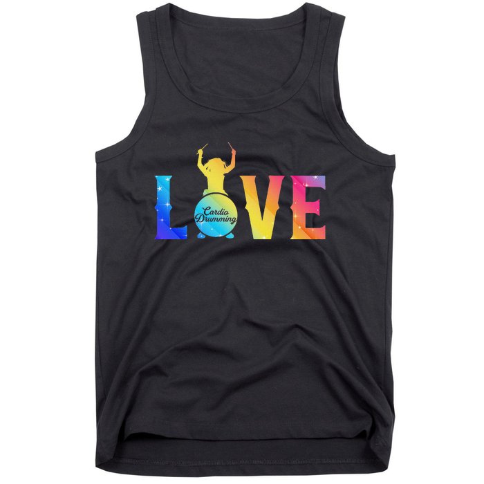 Cardio And Gym Colored Love Cardio Drumming Tank Top