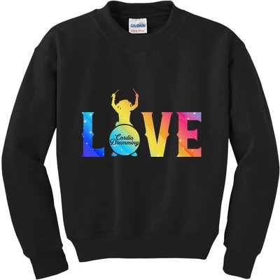 Cardio And Gym Colored Love Cardio Drumming Kids Sweatshirt