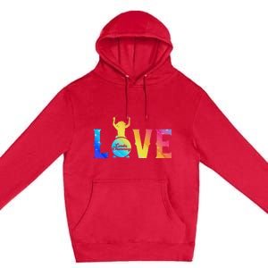 Cardio And Gym Colored Love Cardio Drumming Premium Pullover Hoodie