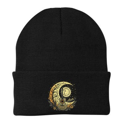 Cottagecore Acoustic Guitar With Moon, Sun And Stars Beanie