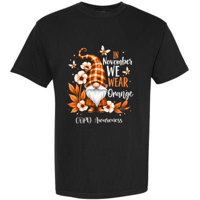 Copd Awareness Gnome In We Wear Orange Women Support Garment-Dyed Heavyweight T-Shirt