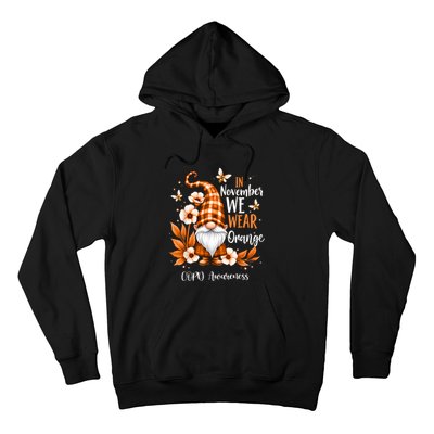 Copd Awareness Gnome In We Wear Orange Women Support Hoodie