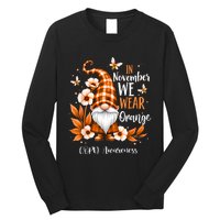 Copd Awareness Gnome In We Wear Orange Women Support Long Sleeve Shirt