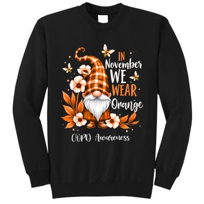 Copd Awareness Gnome In We Wear Orange Women Support Sweatshirt