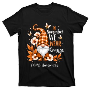 Copd Awareness Gnome In We Wear Orange Women Support T-Shirt