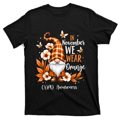 Copd Awareness Gnome In We Wear Orange Women Support T-Shirt