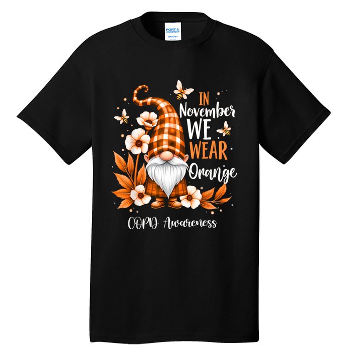 Copd Awareness Gnome In We Wear Orange Women Support Tall T-Shirt