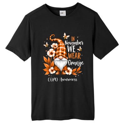 Copd Awareness Gnome In We Wear Orange Women Support Tall Fusion ChromaSoft Performance T-Shirt