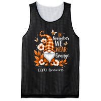 Copd Awareness Gnome In We Wear Orange Women Support Mesh Reversible Basketball Jersey Tank