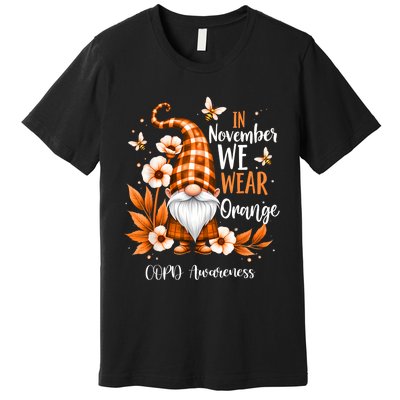 Copd Awareness Gnome In We Wear Orange Women Support Premium T-Shirt